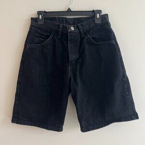 Wrangler Relaxed Fit Black Denim Shorts Y2K Baggy Skater Streetwear 30